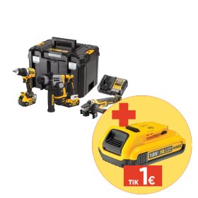 Akumuliatorinių įrankių rinkinys DEWALT, DCK355P2T-QW, (DCD800 + DCH172 + DCG405); 18 V; 2x5,0 Ah akum.