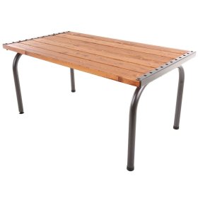 Stalas PATIO Park Lux, medis, plienas, rudos sp., maksimali apkrova iki 100kg, 151 x 86cm, aukštis 73cm