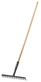 Metalinis daržininko grėblys GARDENA PureLine, plotis 36 cm, medinis kotas