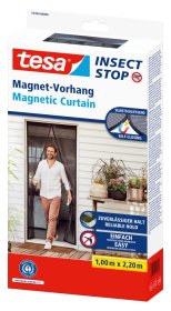 Apsauginis tinklelis - užuolaida durims TESA 55384, nuo vabzdžių, su magnetais, 1,00 x 2,20 m, antracito sp.