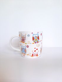 Puodelis Pelėdžiukai, 355 ml, kaulinio porceliano