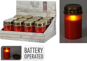 LED kapų žvakė, 6,5 x 6,5 x 12 cm, be baterijų