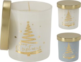 Kalėdinė žvakė su dangteliu, 7 x 8 cm, 2 skirtingos sp.