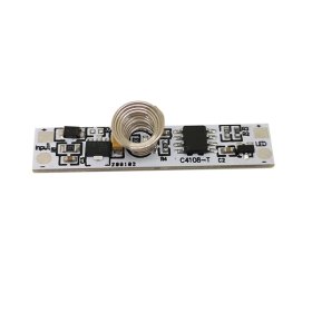 Šviesos diodų juostos jungiklis EUROLIGHT Sw-Pr-T-12-24, 60 W, 12-24 V, montuojamas LED juostos profilyje, liečiamas, šviesos intensyvumą reguliuojantis laikant prilietus