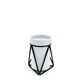 Stiklinė RIDDER Mila, pastatoma, balta/juoda, keramika