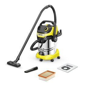 Drėgno ir sauso valymo dulkių siurblys KARCHER WD 5S V30/5/22, (YSY), slėgis iki 180 bar, vandens srautas 600 l/h, galia 3 kW, 1.628-379.0