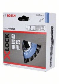 Vielinis šlifavimo diskas BOSCH X-Lock, pinta viela 115 mm, 0,5 mm, 12 mm
