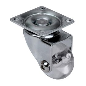 Pasukamas ratukas WALTECO, d-35 mm, skaidrus, su plokštele, apkrova 30 kg