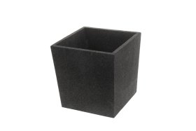 Šiltasis lauko vazonas 4LIVING Cubic, juodos sp., 39 x 39 x 39 cm.