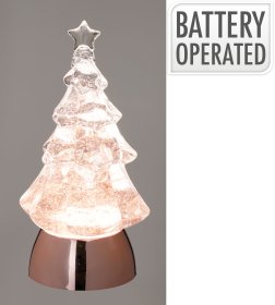 Kalėdinė LED dekoracija Eglutė, rožinės sp., 11 x 11 x 21,5 cm, be baterijų