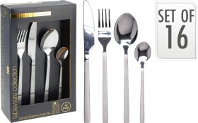 Stalo įrankių rinkinys, 16 vnt., nerūdijantis plienas, sidabro sp. 