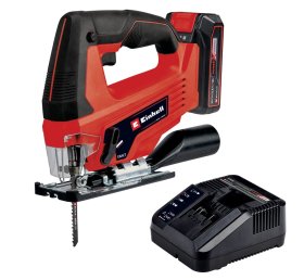 Akumuliatorinis siaurapjūklis EINHELL TC-JS 18/70 Li, 18 V, komplekte 1 x 2,5 Ah akumuliatorius ir kroviklis