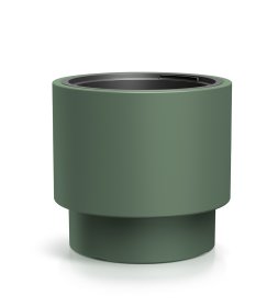 Plastikinis lauko vazonas "Heos", pušies žalumo sp., 39,5 x 39,5 x 37 cm.