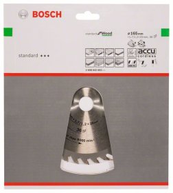 Medienos pjovimo diskas BOSCH Optiline Wood, 165 x 20/16 x 1,7 mm, 36