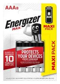 Maitinimo elementai ENERGIZER MAX, 8 vnt. AAA, LR03
