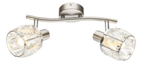 Kryptinis šviestuvas GLOBO Kris, E14, 2 x 40W, 230V, chromas, skaidraus stiklo kristalas, 280 x 180 x 220 mm, 54356-2