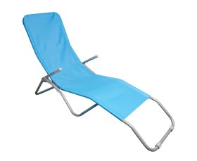 Paplūdimio kėdė NOVELLY HOME Sc - 096, 190x64x28 cm, plienas, tekstilė, mėlyna, maks. apkrova iki 120 kg, maks. apkrova iki 120kg