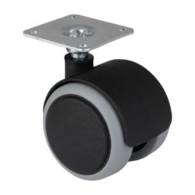 Dvigubas ratukas WALTECO, d-50 mm, su plokštele, apkrova 50 kg