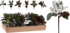 Kalėdinė dekoracija Šakelė, aukštis 17 cm, 6 skirtingų rūšių