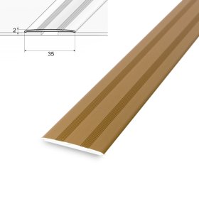 Aliumininė grindų juostelė HESORA H 05 D1, 3.5 x 90 cm,  mat.aukso spalvos, klijuojama, kilmės šalis ES