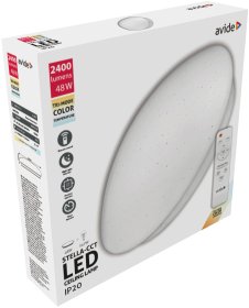 Lubinis LED šviestuvas AVIDE Stella-Cct At-6187, 48 W (24+24), 220-240 V, 5000 K, 2400 lm, IP20, su pultu, dimeriuojamas, 485 x 120 mm