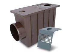 Lietaus surinkimo trapas AQUER, d50-110mm, šoninis išbėg., ruda sp.