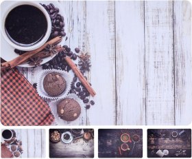 Stalo padėkliukas, 4 skirtingi kavos dizainai, 43,5 x 28,5 cm