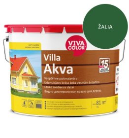 Medinių fasadų dažai VIVACOLOR Villa Akva, 9 l, žalios 335X sp.