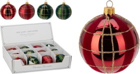 Eglutės žaisliukas, stiklas, 4 skirtingos sp., skersmuo 8 cm