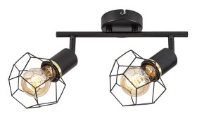 Kryptinis šviestuvas RABALUX Fran 71066, 27 2x MAX 40W, skermuo 120 mm, IP20, 230V, 50Hz, matinės juodos sp.