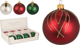 Eglutės žaisliukas, baltos, raudonos arba žalios sp., plunksnų dizaino, 1 vnt., 80 mm