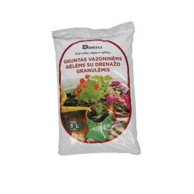 Gruntas augalams su drenažo granulėmis, 5 l