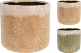 Kambarinis keraminis vazonas, 2 skirtingų sp., 13,5 x 13,5 x 12,5 cm.