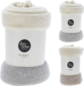 Pledas, 2 skirtingų spalvų: balta/pilka, balta/smėlinė, 150 x 120 cm