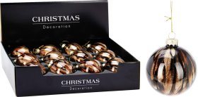 Eglutės žaisliukas, stiklas, rudos sp., skersmuo 8 cm