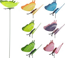 Sodo dekoracija DRUGELIS, įsmeigiama, 6 skirtingos sp.,15 x 17 x 66 cm