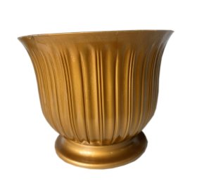 Plastikinis kapų vazonas "Lilia" (221), auksinės sp., vazono skersmuo 30 cm.