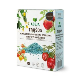 Trąšos ASEJA, kompleksinės, granuliuotos bechlorės ir benitratės trąšos pomidorams, paprikoms, agurkams ir kt. daržovėms, 1 kg