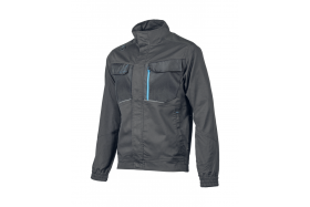 Švarkas HOGERT WORKWEAR Wurnitz, 60% poliesteris, 38% medvilnė, 2% elastanas, pilka spalva, M (50) dydis, CE