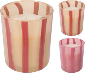 Žvakė, stikliniame indelyje, 9 x 9 x 10 cm, 2 skirtingos sp.