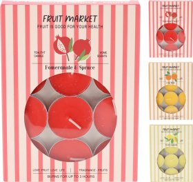 Kvapnių arbatinių žvakių rinkinys, 12 vnt., 3 skirtingi kvapai