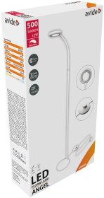 Toršeras AVIDE Angel At-9362, LED, 12 W, 220-240 V, 4000 K, 500 lm,  IP20, dimeriuojamas, 3 švietimo režimai, 1390 x 176 mm, baltos sp.