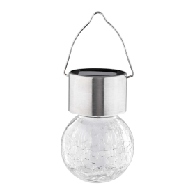 Pakabinamas žibintas SUNLUX 8027, su saulės elementais, 60x60x90 mm, IP44, baltos sp.