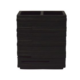 Dantų šepetėlių indas RIDDER Brick, pastatomas, polyresinas/stiklas, juodos spl.