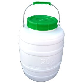 Plastikinė statinė su metaline rankena, 20 l, tinka sąlyčiui su maistu