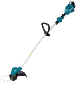 Akumuliatorinė žoliapjovė MAKITA DUR189RT, 18 V, pjovimo plotis 300 mm, svoris 3,6 kg, bešepetėlis variklis, 3-greičiai, kilpinė rankena, 5,0 Ah akumuliatorius ir pakrovėjas