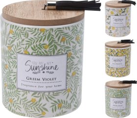 Žvakė keraminiame indelyje su dangteliu, 3 skirtingi dizainai