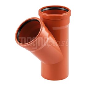 Lauko nuotekų trišakis MAGNAPLAST PVC KG, DN110/110/87°