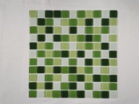 Mozaika MONA MOSAICS Sl0092, 300 x 300 x 3,8 mm, 22 vnt./dėž., stiklo, spl. žalia/balta
