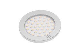 LED šviestuvas GTV Castello, 2,8 W, 12V, 4000 K, IP20, paviršinis, su jungikliu, laidas 2 m, apvalus, 67x7 mm, LD-CS36NE-53
